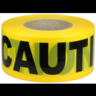 Barricade Tape, Yellow, 1000 ft. length, Reusable Polyethylene material, "Caution Caution Caution" legend, 3 mil. thickness, 3 in. width