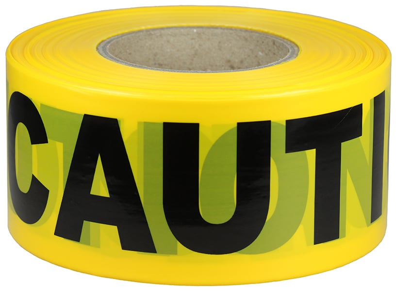 BT5 PC 5320 Reusable Barricade Tape, Yellow, 1000 ft L x 3 in W, CAUTION CAUTION CAUTION Legend, Polyethylene