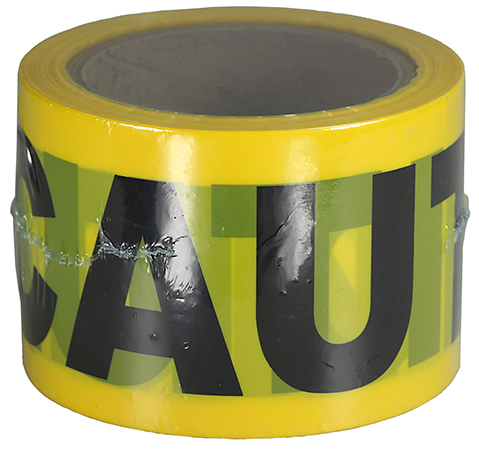 BT5X3 PC 5320 Barricade Tape, Yellow, 300 ft L x 3 in W, CAUTION CAUTION CAUTION Legend, Polyethylene