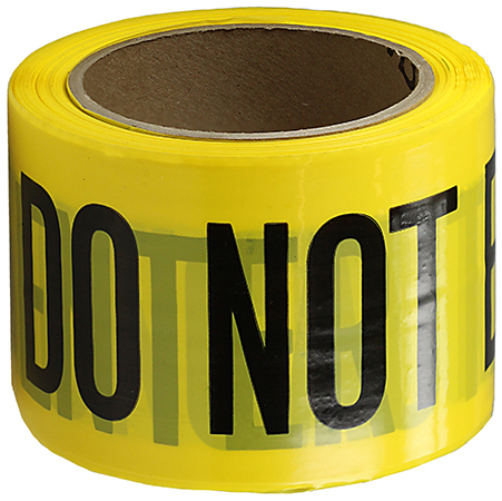 BT8 Barricade Tape, Yellow, 3 in W x 1000 ft L, Caution Do Not Enter, Polyethylene