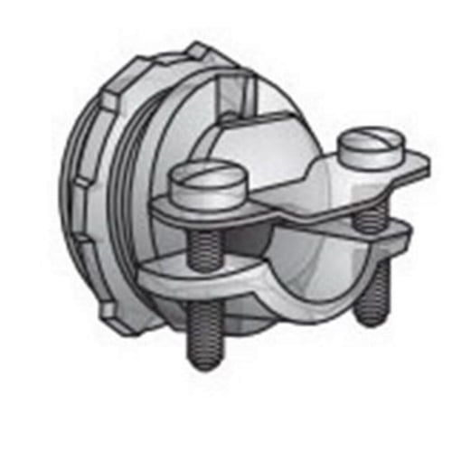 C-11LS Cord Connector With Locknut, 1/2 in Trade, 0.19 to 0.63 in Cable Openings, For Use With Non-Metallic Sheathed Flexible Cable, Malleable Iron, Zinc Electroplated
