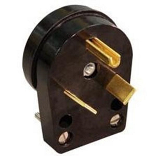 C32U Midwest GE Grounding Straight Blade Angle Plug, 125 V AC, 30 A, 2 Poles, 3 Wires
