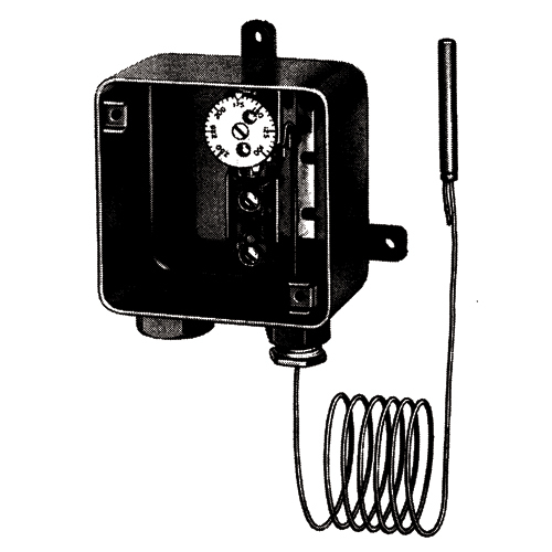 C3RC Double Throw Thermostat, 4.64 in H x 4.08 in W x 3.3 in D Outside, 22 A, 1 Pole