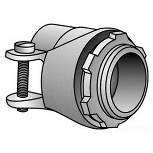 C-8T Type C Straight Cable Connector, 1/2 in Trade, 0.78 to 0.94 in Cable Openings, For Use With Armored Cable and Flexible Metal Conduit, Malleable Iron, Electro-Zinc Plated