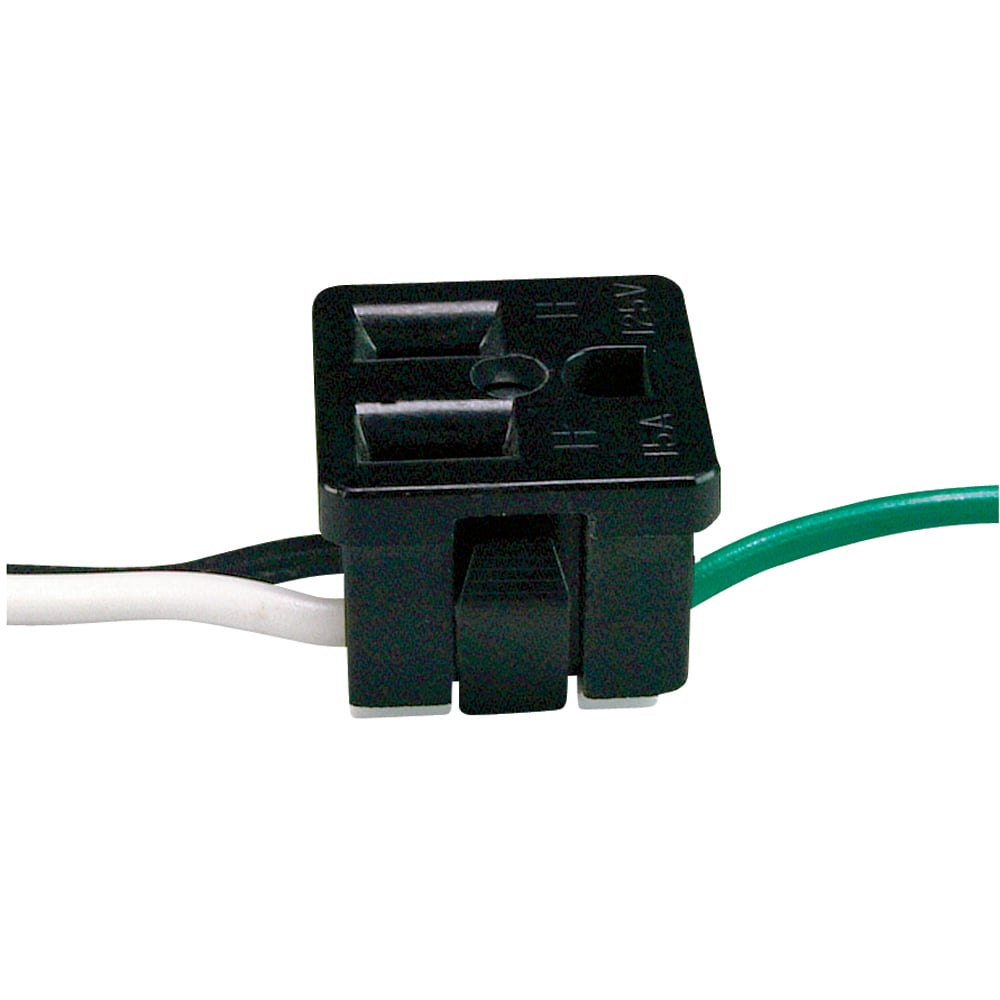 13741 Snap-in receptacle, 3-Wire grounding outlet 6-inch leads,No 14 AWG, 105 plastic 15 Amp, 125A