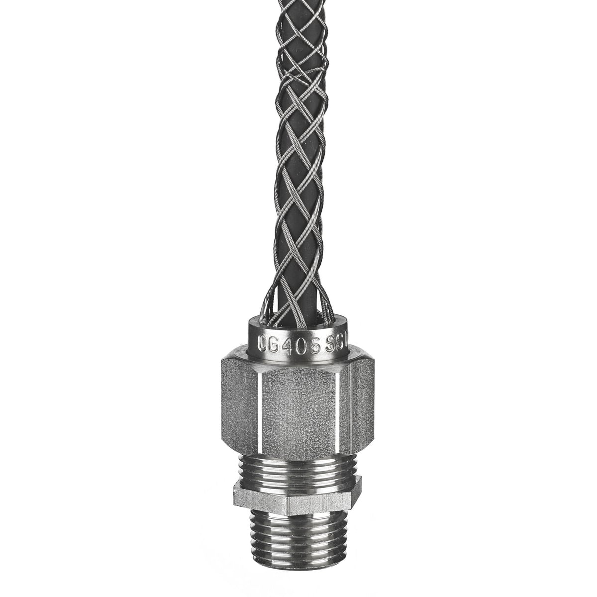 CG408SST Form 2 Liquidtight Standard Deluxe Cord Grip, 1/2 in Trade, (1) Conductors, 3/8 to 1/2 in Cable Openings, Stainless Steel