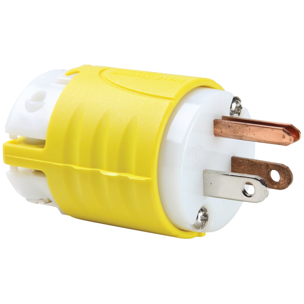 CR5266X 15 Amp, 125V Extra-Hard Use Spec-Grade Corrosion-Resistant Plug, Yellow and White