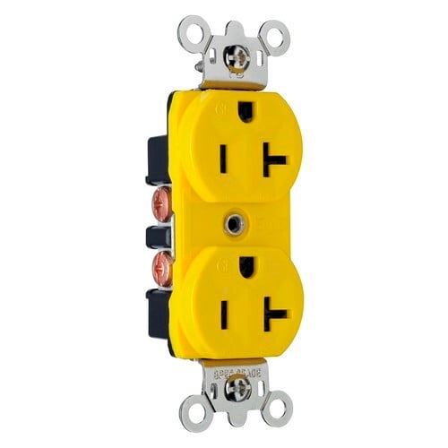 CR6307 Corrosion-, Dust- and Moisture-Resistant Receptacle, 20 Amp, 125V, Yellow