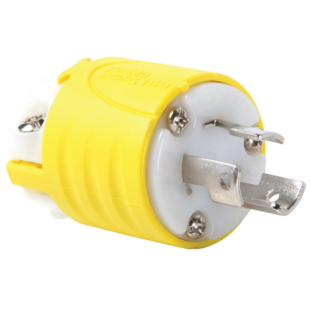 CRL515P 15 Amp NEMA L515 Plug - Yellow Back, White Front Body, Corrosion-Resistant