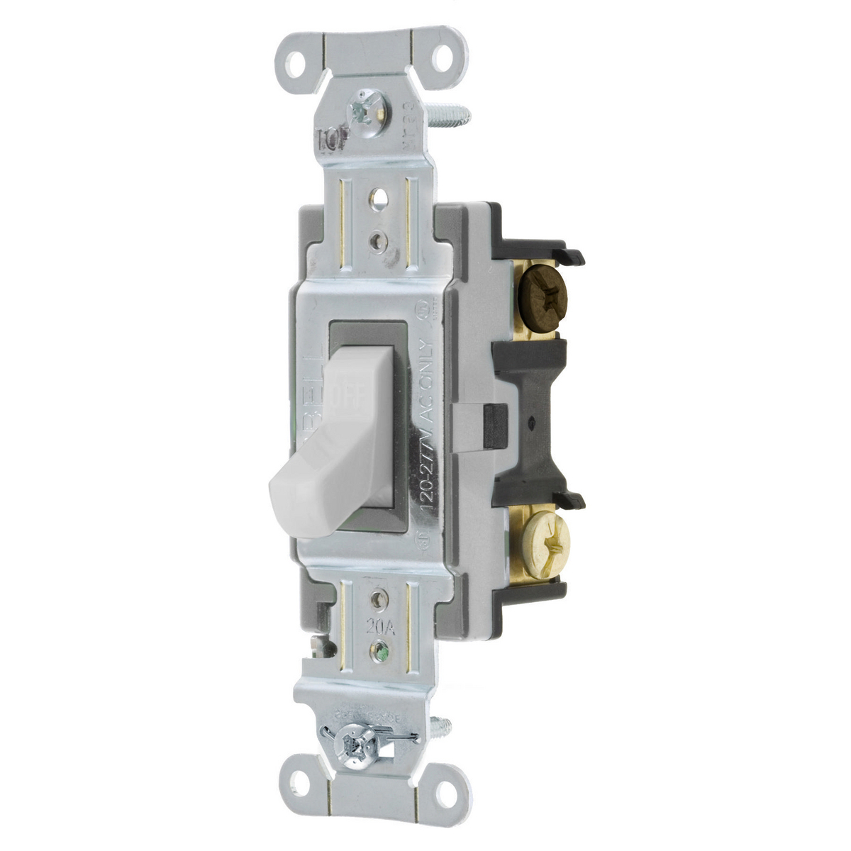 CS320W 3-Way Standard AC Toggle Switch, 120 to 277 V AC, 20 A, 5540 W Power Rating, 2-Position Contact