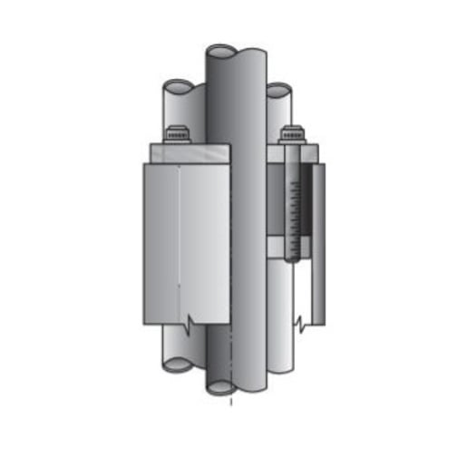 CSBE-250P-1 Type CSBE Conduit Sealing Bushing, 2-1/2 in Conduit, (1) 1.32 in, (2) 0.96 in, (3) 0.89 in, (4) 0.78 in AC Cable, Steel, PVC Coated