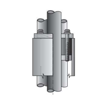 CSBE-400P-1 Type CSBE Conduit Sealing Bushing, 4 in Conduit, (1) 2.63 in, (2) 1.63 in, (3) 1.51 in, (4) 1.26 in AC Cable, Steel, PVC Coated