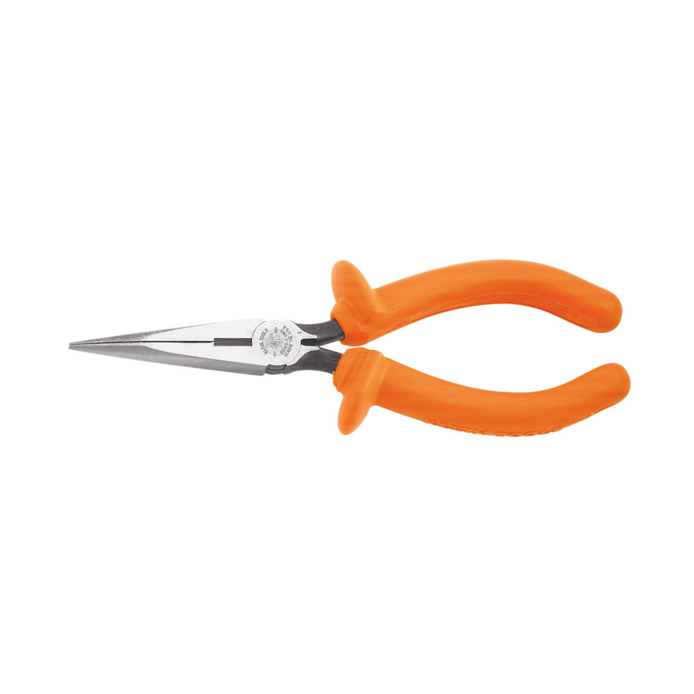 D203-6-INS Standard Long Nose Plier, Knurled Induction Hardened Steel Jaw, 1.938 in L x 0.688 in W Jaw, 6.89 in OAL, 3/32 in W Tip