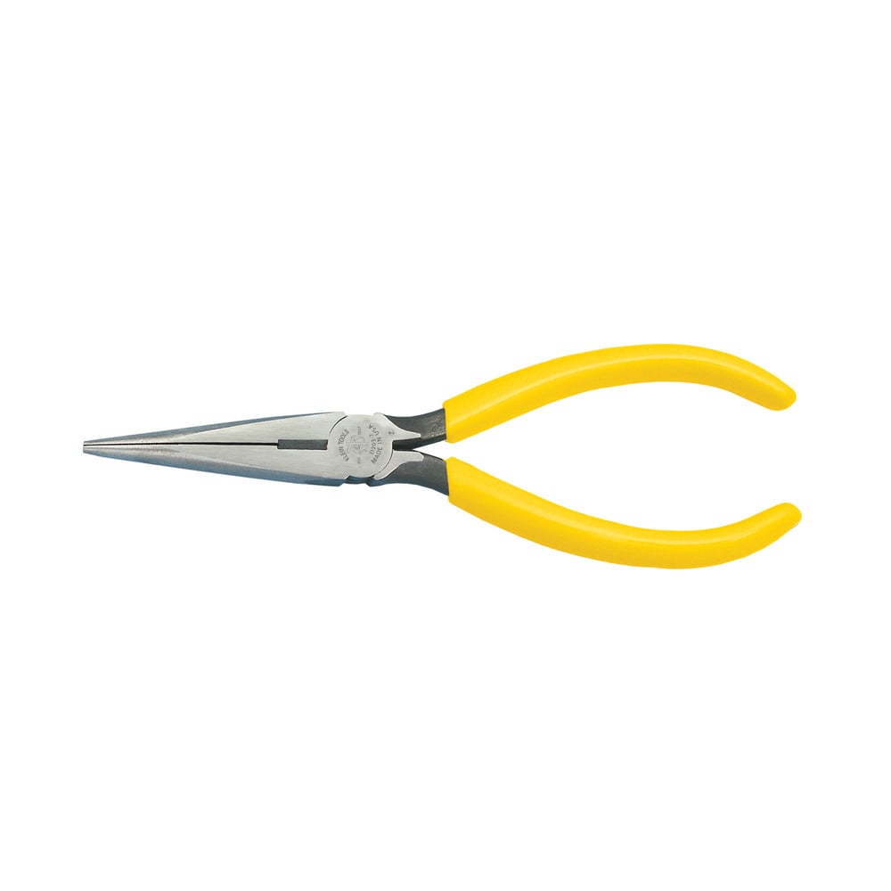 D203-7 Side Cutting Standard Long Nose Plier, Knurled Steel Jaw, 2.438 in L x 0.688 in W Jaw, 7.188 in OAL