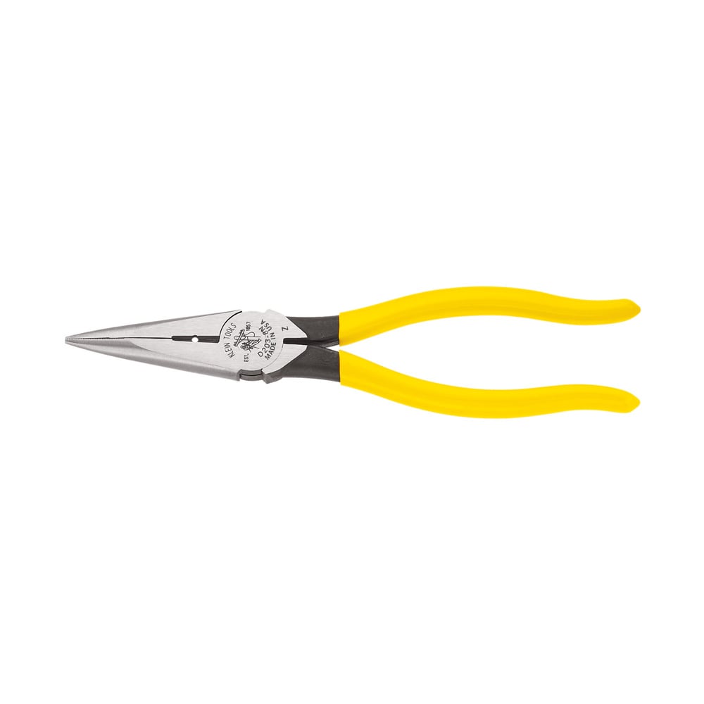 D203-8N Heavy Duty Long Nose Plier With Stripper, Tool Steel Jaw, 2.313 in L x 1 in W Jaw, 8.438 in OAL, 1/8 in W Tip