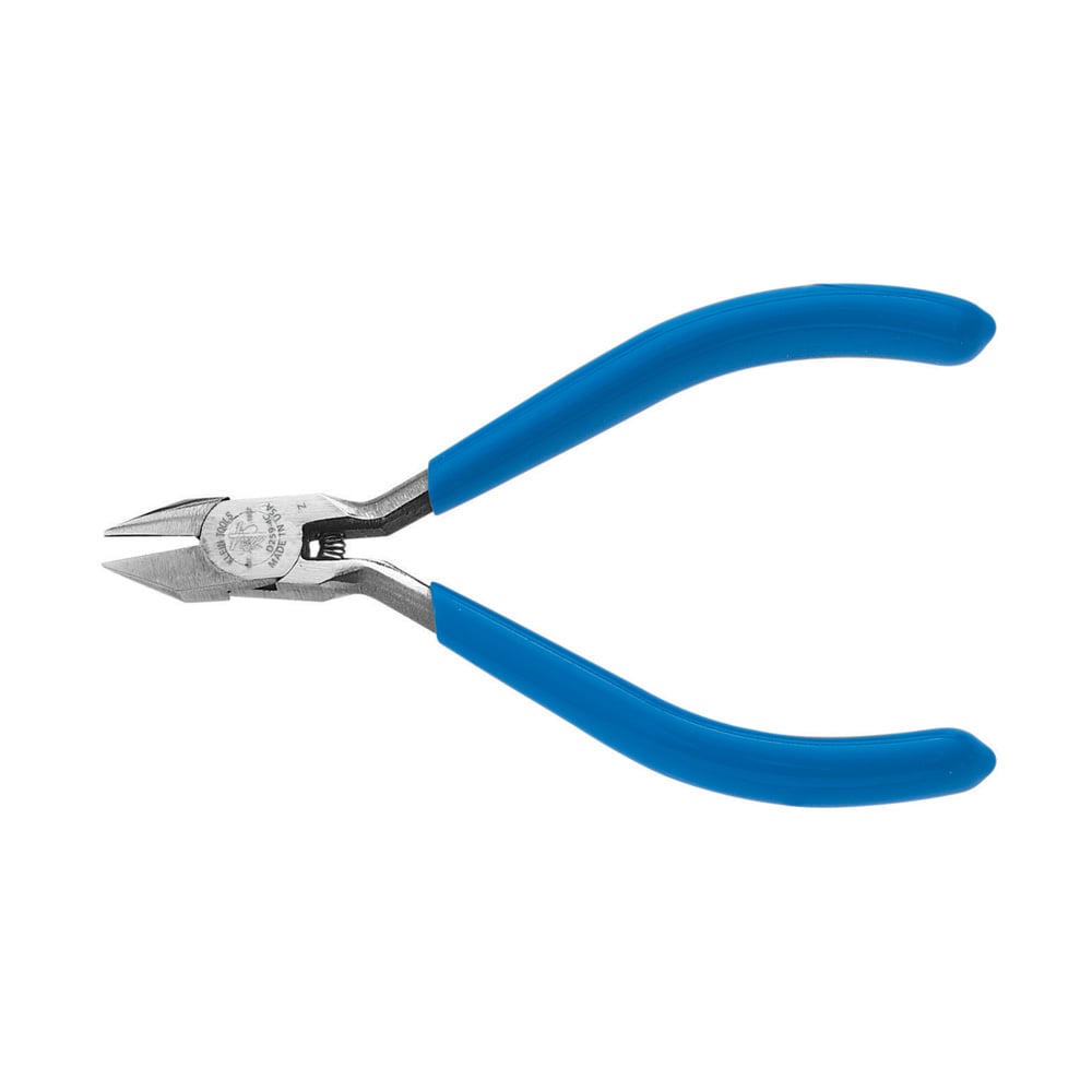 D259-4C Long Pointed Nose Electronics Hot-Riveted Midget Cutting Plier, 0.5 in L x 0.406 in W x 0.5 in THK Tool Steel Narrow Jaw, 4-1/4 in OAL, Flush Cut