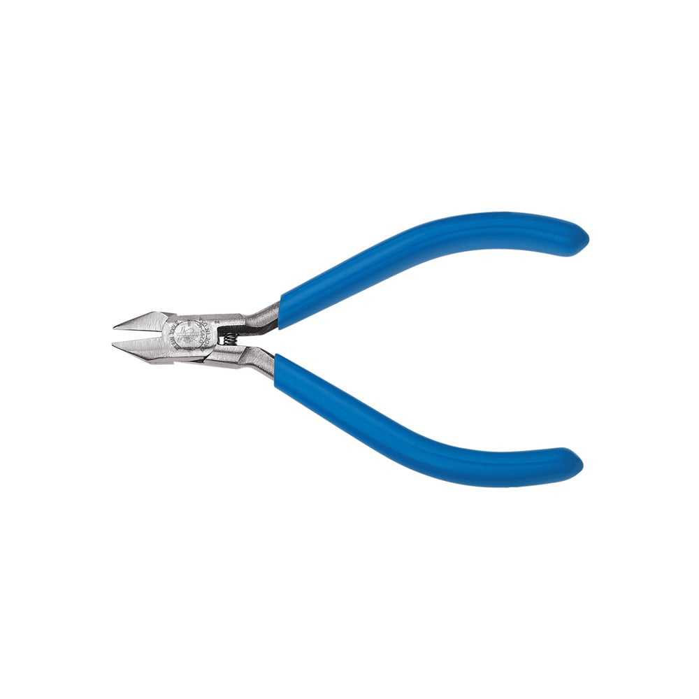 D295-4C Long Tapered Nose Electronics Hot-Riveted Midget Cutting Plier, 0.5 in L x 3/8 in W x 0.5 in THK Tool Steel Miniature Jaw, 4-1/4 in OAL, Flush Cut