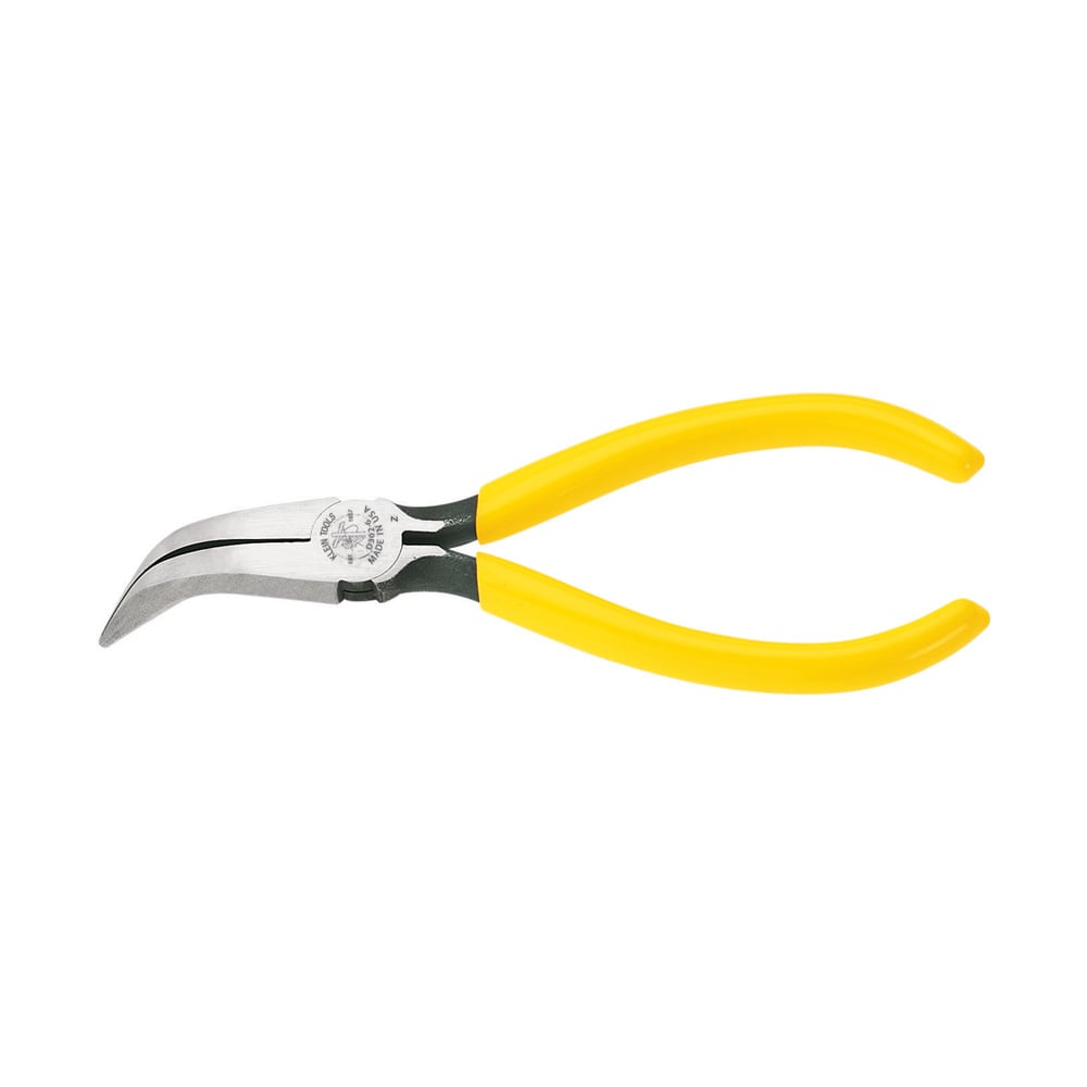 D302-6 Electronic Long Nose Plier, Curved/Knurled, 1-1/2 in L x 0.688 in W Jaw, 6-3/8 in OAL, 3/32 in W Tip