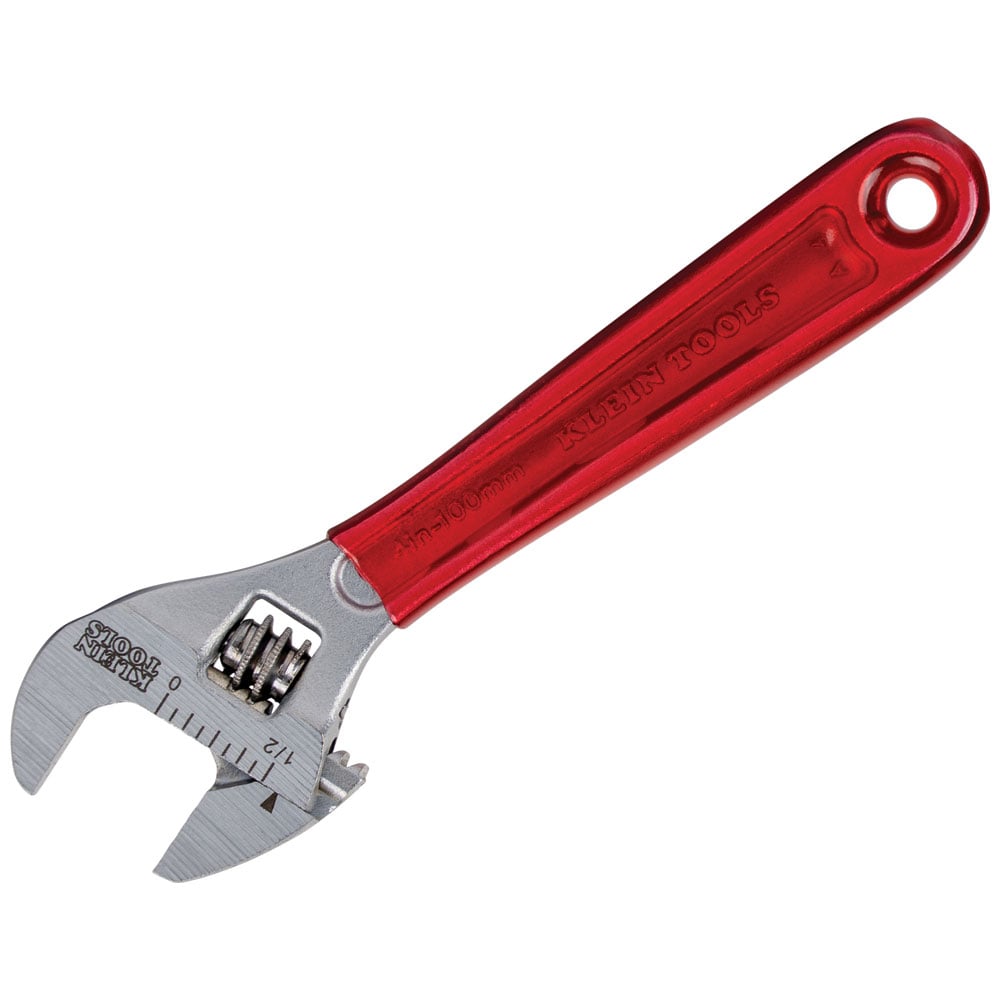 D506-4 Adjustable Wrench, 1/2 in, Polished Chrome, 4-1/2 in OAL, Steel