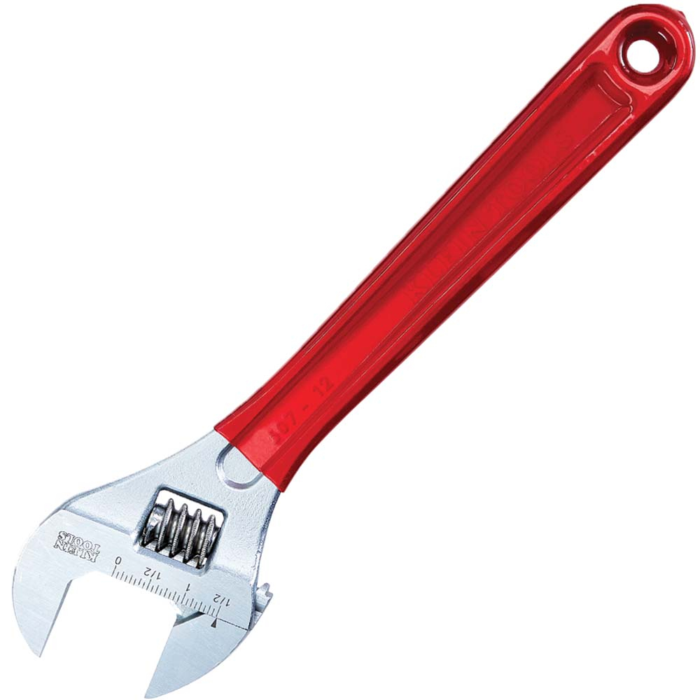 D507-12 Extra Capacity Adjustable Wrench, 1-1/2 in, Polished Chrome, 12.35 in OAL, Steel