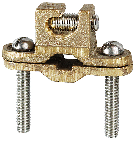 DLI25 Bare Insulation Ground Clamp With Lay-In-Lug, 10 to 2 AWG Conductor, Bronze