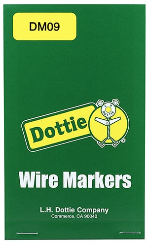 DM09 Pre-Printed Wire Marker Book, 1-1/2 in L, Vinyl Cloth