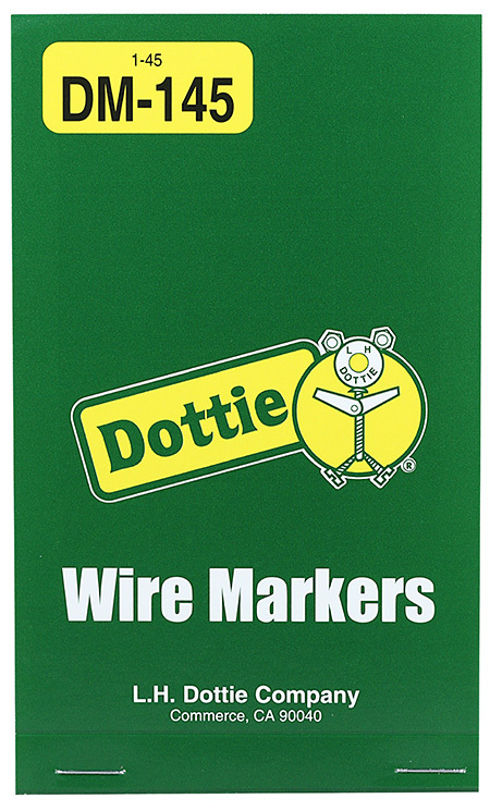 DM145 Pre-Printed Wire Marker Book, 1-1/2 in L, Vinyl Cloth