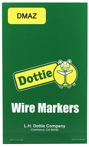 DMAZ Pre-Printed Wire Marker Book, 1-1/2 in L, Vinyl Cloth