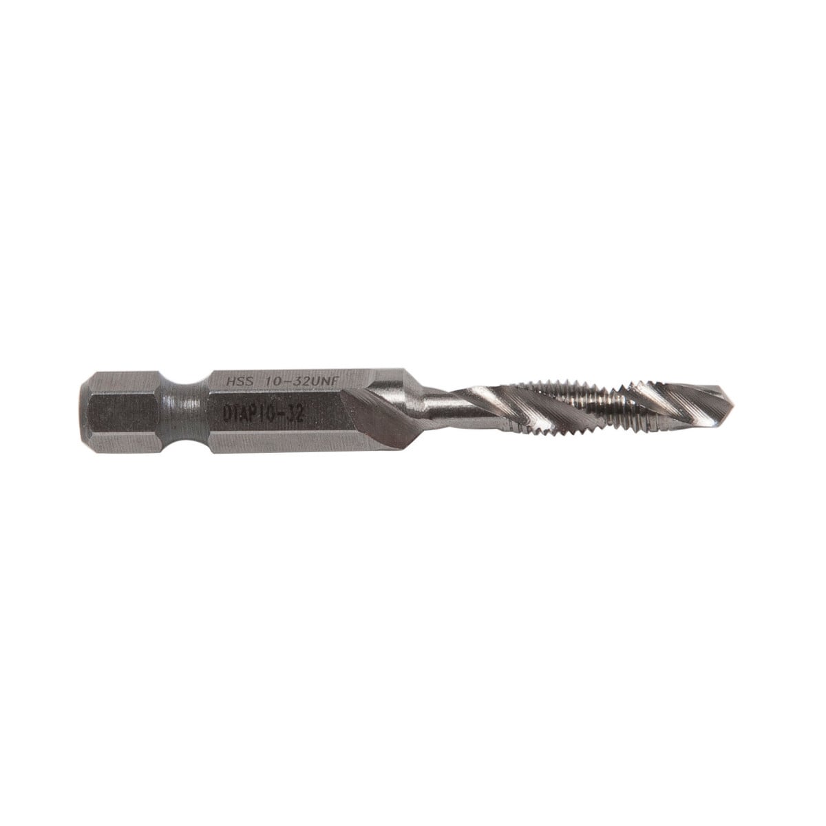 DTAP10-32 Quick-Change Standard Length Combination Drill and Tap, 2B Class of Fit, 1-1/4 in L Drill, #10-32 NF Thread