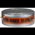 Detectable Tape, Orange, 1000 ft. length, Foil Bonded Polyethylene material, "Caution Buried Telephone Line Below" legend, 4.5 mil. thickness, 3 in. width