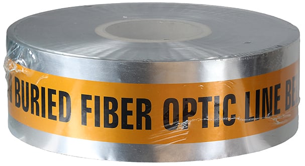 DU10 PC 5325 Detectable Tape, Orange, 1000 ft L x 3 in W, CAUTION BURIED FIBER OPTIC LINE BELOW Legend, Polyethylene