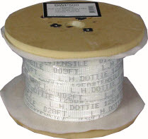 DWP502 Pull Line Measuring Tape, 2500 lb Tensile Strength, 500 ft L x 3/4 in W, Polyester