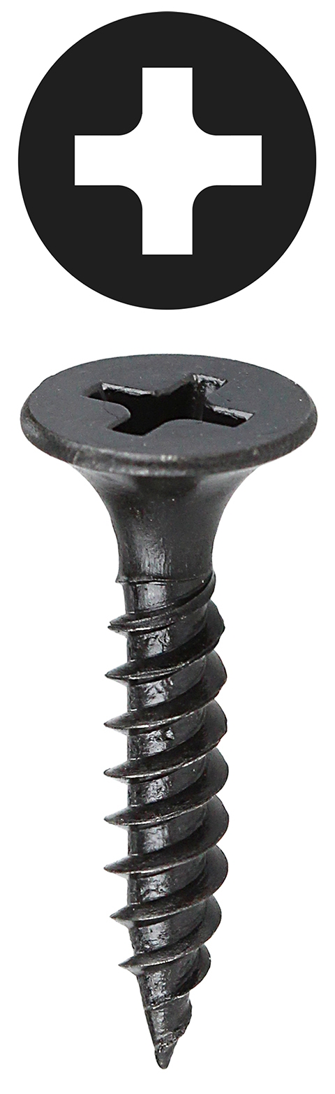 DWT6158 Drywall Screw, #6, 1-5/8 in OAL, Bugle Head, Black Oxide, Self-Piercing Point, Phillips Drive