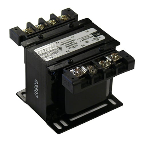 E100JL SBE Encapsulated Control Transformer, 208/240/277 V AC Primary, 24/120 VAC Secondary, 0.1 kVA Power Rating, 50/60 Hz, 1 Phase