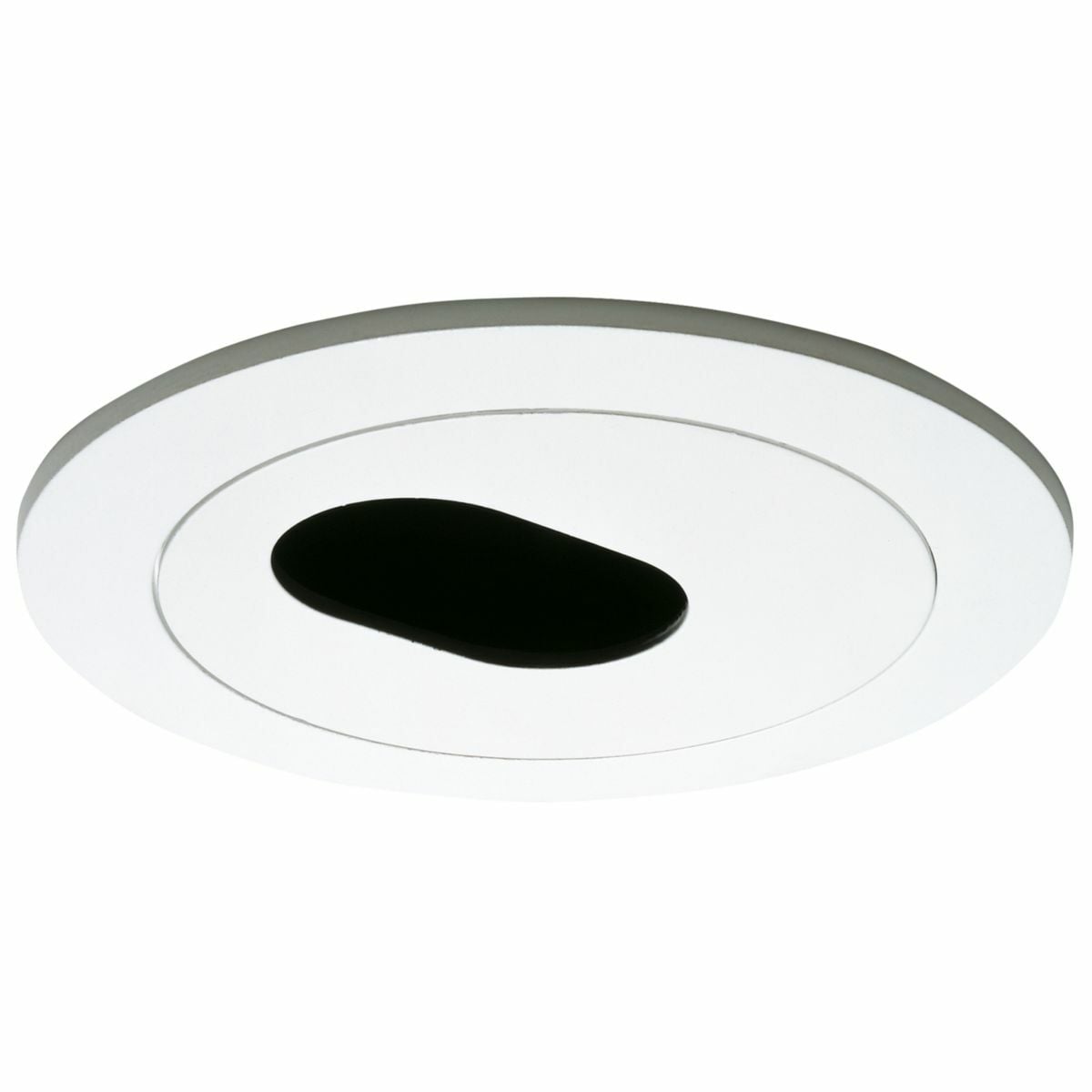 1420P Halo 35 deg Tilt Adjustable Slot Low Voltage Round Lighting Trim Ring, 4 in ID x 5-1/16 in OD, Incandescent Lamp, For Use With H1499TAT, H1499RTAT, H1499ICAT and H1499T75 Housing, Aluminum