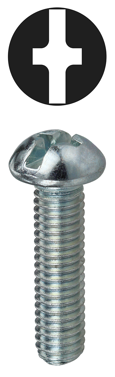 1420PS Assorted Combination Machine Screw Kit, Steel, Round Head, Phillips/Slotted Drive, 110 Pieces