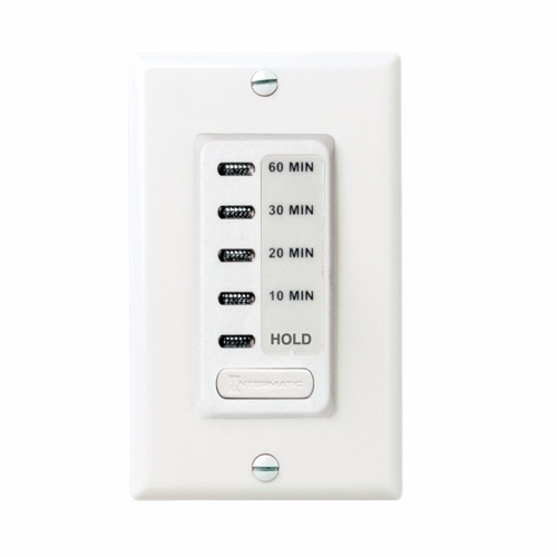 EI210W EI200 Auto Shut-Off In-Wall Electronic Countdown Timer, 10/20/30/60 min Setting, 120 V AC, 1/2 hp, 1NO 1 Form A SPST Contact, 1 Poles