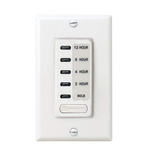 EI230W EI200 Auto Shut-Off In-Wall Electronic Countdown Timer, 2/4/8/12 hr Setting, 120 V AC, 1/2 hp, 1NO 1 Form A SPST Contact, 1 Poles