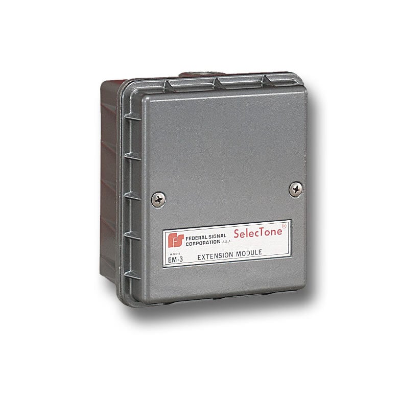 EM3 SelecTone Extension Module, For Use With Series 50GC/300/300GC/302GC Signaling Device, -31 to 151 deg F, NEMA 3R Enclosure, UL/cUL Listed, Die Cast Aluminum, Gray