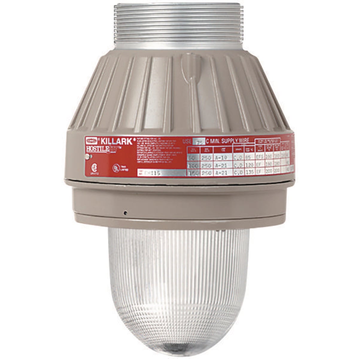 EMI15 EMI Standard Dome Incandescent Fixture, A19/A21 Lamp, 150 W Fixture, 250 V AC, Baked Epoxy Powder Coated Housing