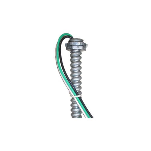 6ft Fixture Whip, Solid, 16 AWG, 3 Conductors, 120V, THHN Insulation, Black, White, and Green