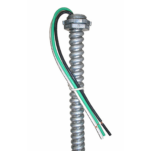 EPW18103S Retrofit Fixture Whip, (3) 18 AWG Solid Conductor, 10 ft L