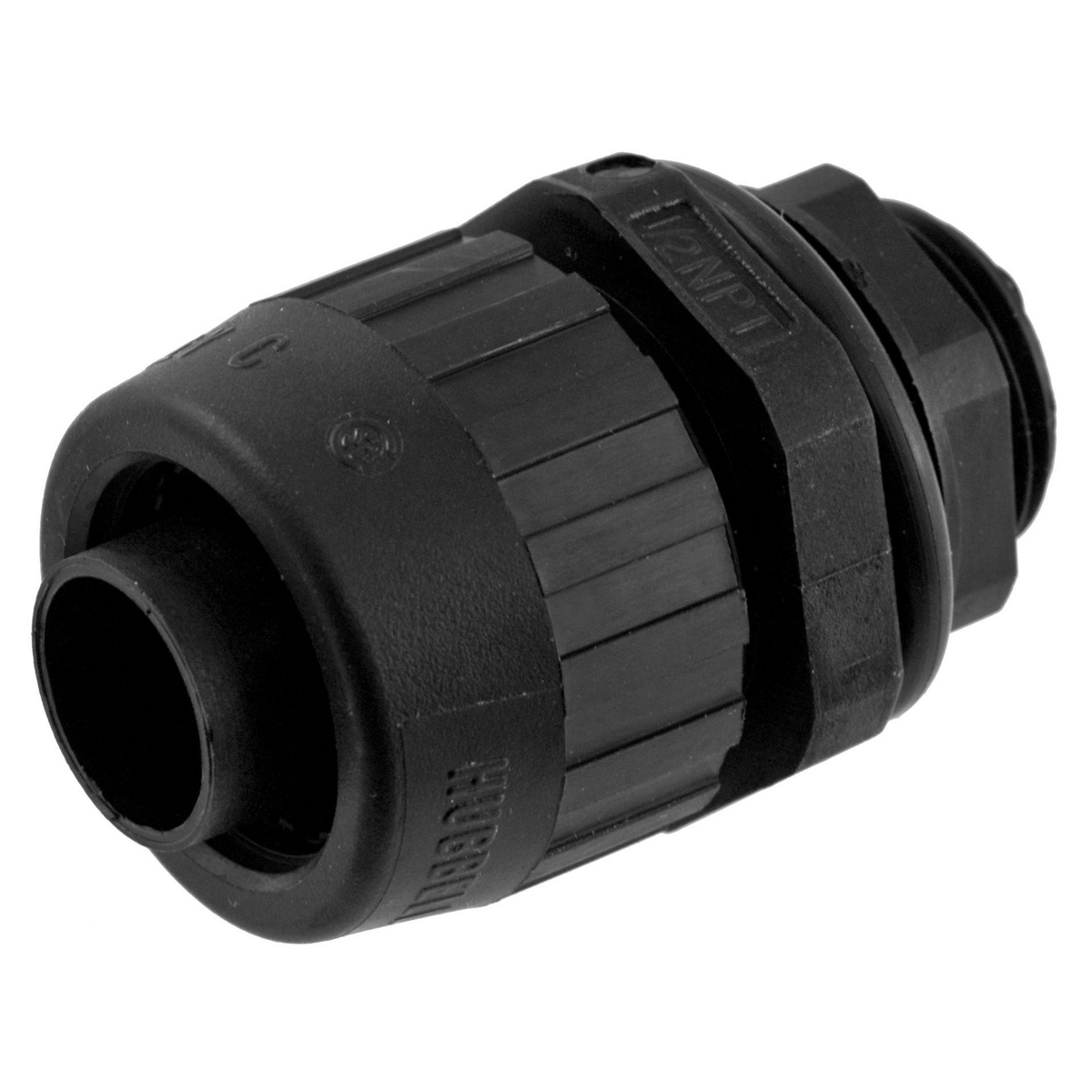 F2025 Non-Metallic Straight Male Standard Liquidtight Connector, 1/4 in Trade, Nylon, Smooth