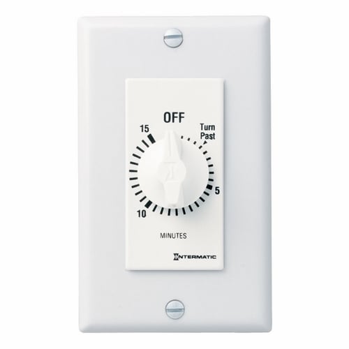 FD15MWC FD Series Auto Off Decorator Mechanical Spring Wound Timer, 15 min Setting, 125/257 V AC, 1 hp, 2 hp, 1NO 1 Form A SPST Contact, 1 Poles