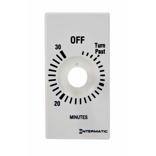 FD30MPW 1/2/3-Phase Timer Plate, -40 to 155 deg F Operating Temperature, For Use With Decorator Series 30 min FD30MW and FD430MW Series Spring-Wound Timer Without Hold, Plastic, White