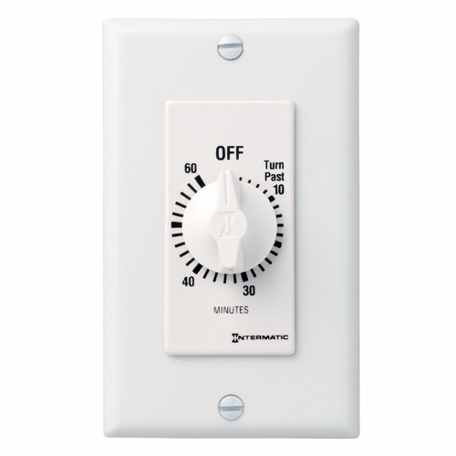 FD460MW FD Series Auto Off Decorator Mechanical Spring Wound Timer, 60 min Setting, 125/257 V AC, 1 hp, 2 hp, 2NO 2 Form A DPST Contact, 2 Poles