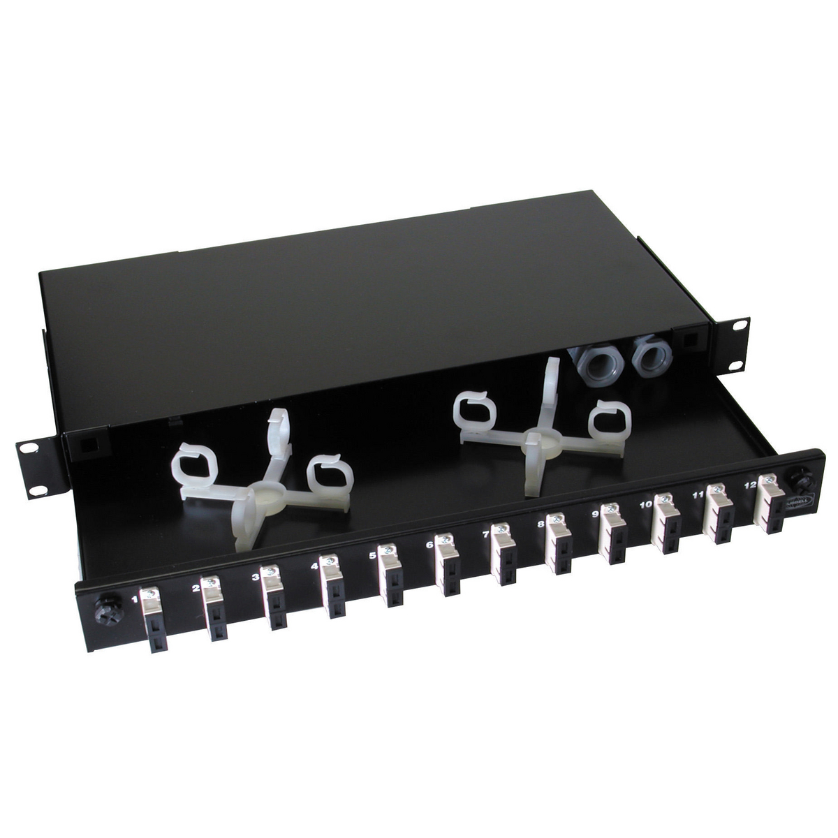 FEUR12SCM 1U Standard Fiber Optic Patch Panel, 6 Ports, Composite