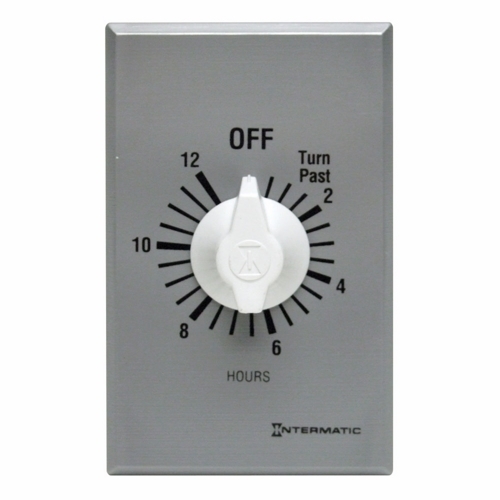 FF12HC FF Series Auto Off Commercial Mechanical Spring Wound Timer, 12 hr Setting, 125/257 V AC, 1 hp, 2 hp, 1NO 1 Form A SPST Contact, 1 Poles