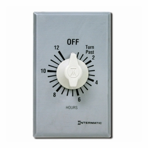 FF312H Auto Off Commercial Mechanical Spring Wound Timer, 12 hr Setting, 125/257 V AC, 1 hp, 2 hp, 1CO 1 Form C SPDT Contact, 1 Pole