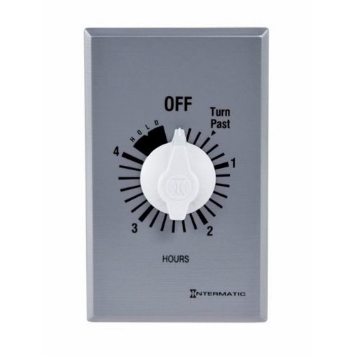 FF34HH Auto Off Commercial Mechanical Spring Wound Timer, 4 hr Setting, 125/257 V AC, 1 hp, 2 hp, 1CO 1 Form C SPDT Contact, 1 Pole